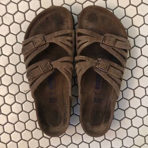 Brown leather Birkenstocks size 39